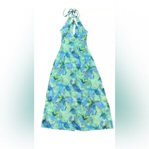 For Love and Lemons Dress Green Blue Purple Halter Maxi Sleeveless New NWT Sz S